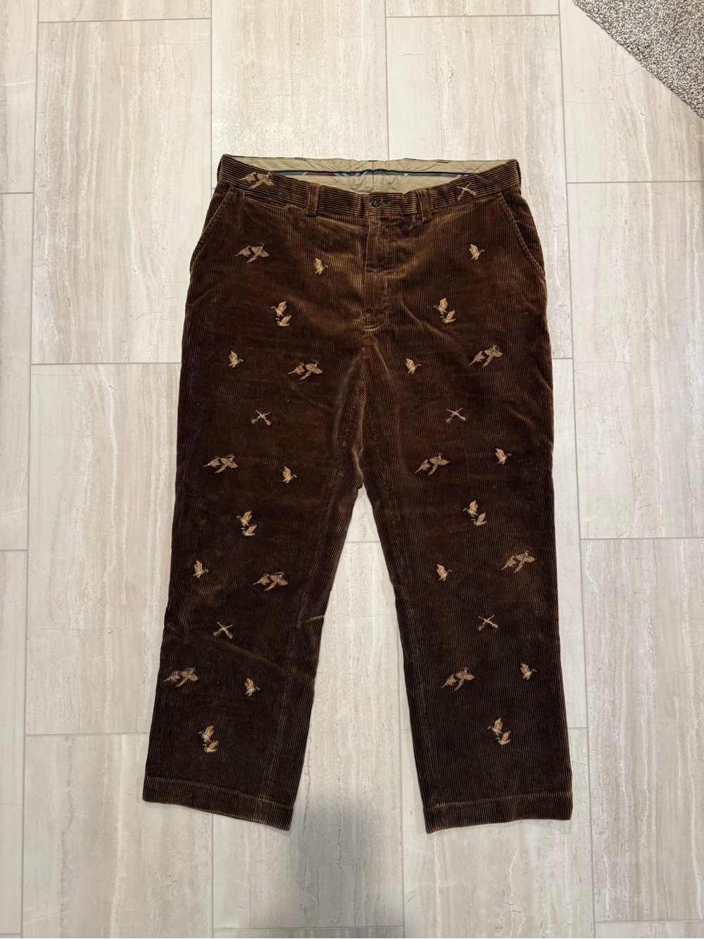 Polo by Ralph Lauren Dark Brown Corduroy Embroidered Pants
